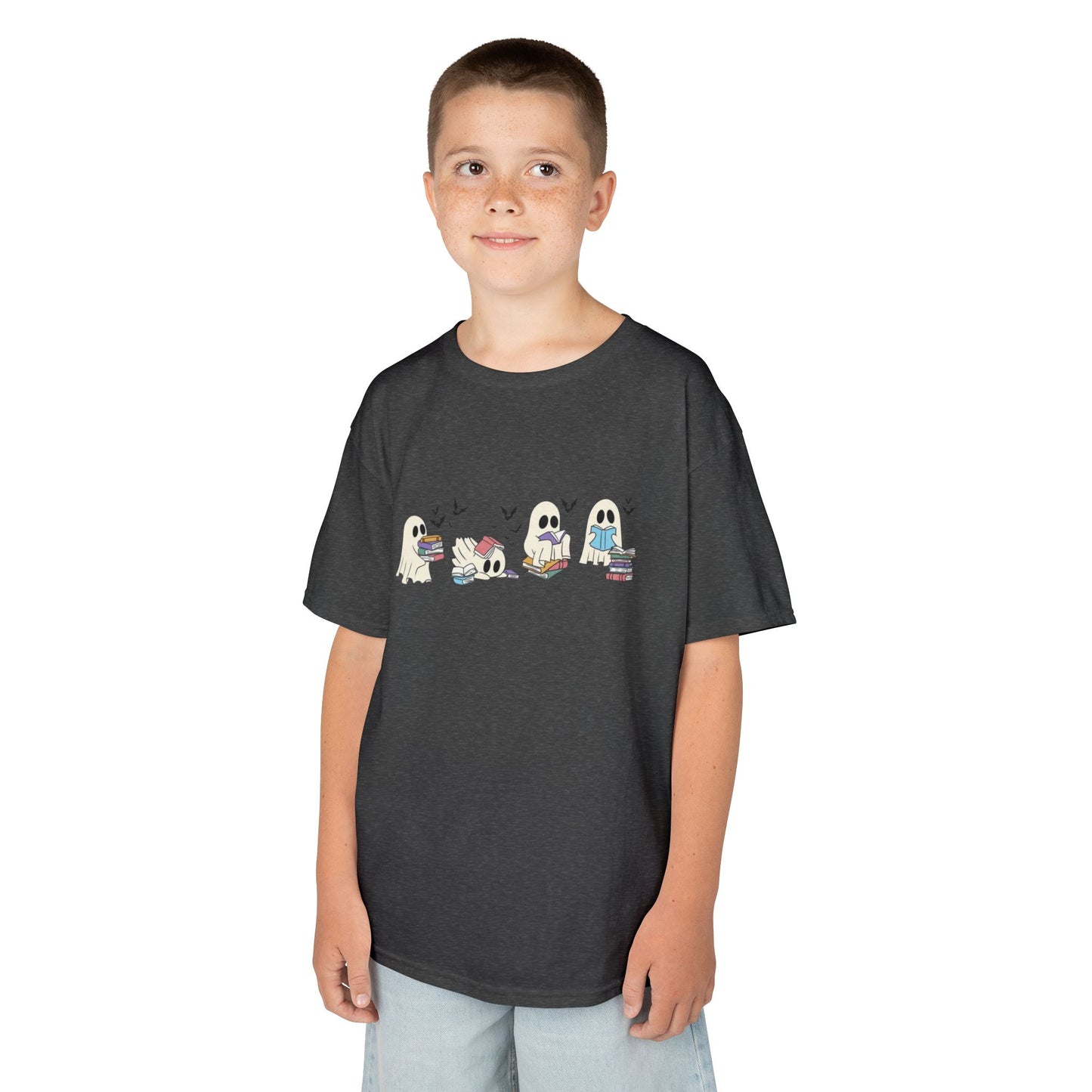 Kids Tee - Reading Ghost Fun & Playful Cotton Shirt for Boys & Girls, Kids' Gift, Birthday, Everyday Wear, Cute Animal Design