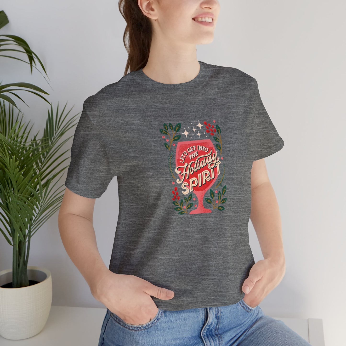 Holiday Spirit Short Sleeve Tee - Unisex Jersey T-Shirt, Festive Casual Wear, Christmas Gift, Family Gatherings, Seasonal Apparel
