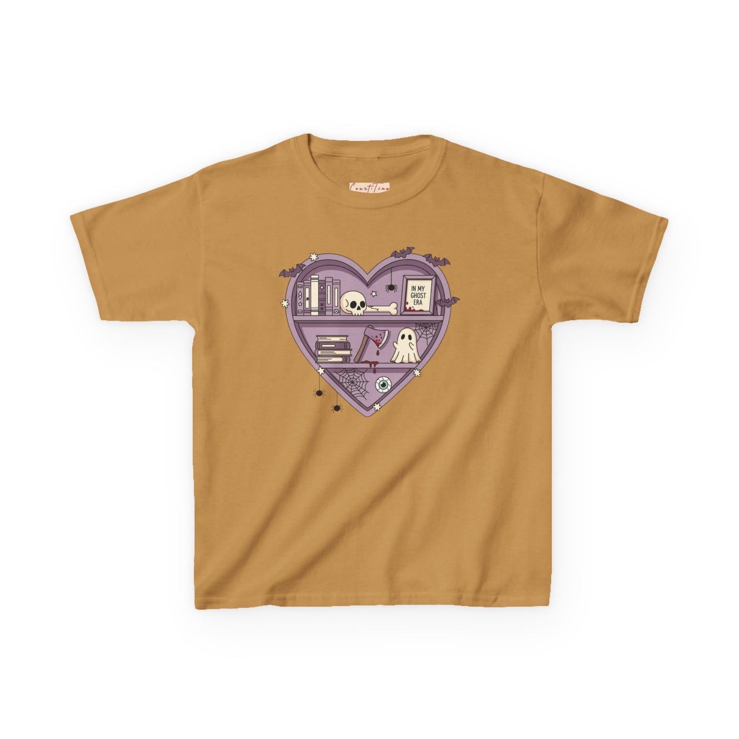 Ghost Heart Kids Tee, Cute Kids T-Shirt, School Spirit Shirt, Birthday Gift for Kids, Cute Graphic Tee