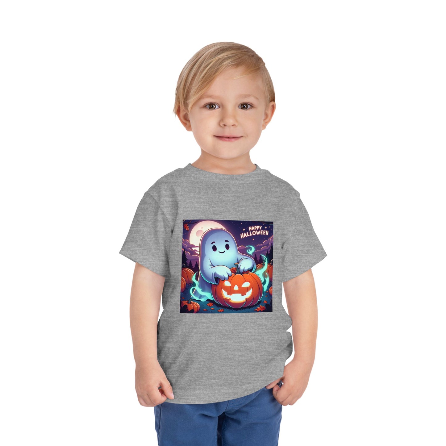 Happy Halloween Toddler Tee, Cute Kids Halloween Shirt, Ghost Pumpkin T-Shirt, Toddler Fall Apparel, Halloween Party Outfit