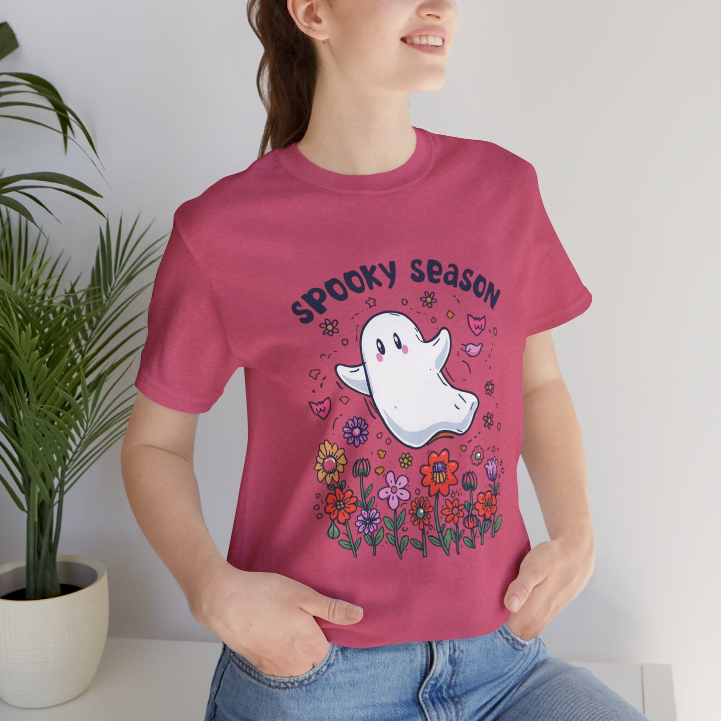Spooky Season Ghost Tee, Spooky Season Unisex T-Shirt, Cute Halloween Outfit, Fall Vibes Shirt, Ghost Lover Gift
