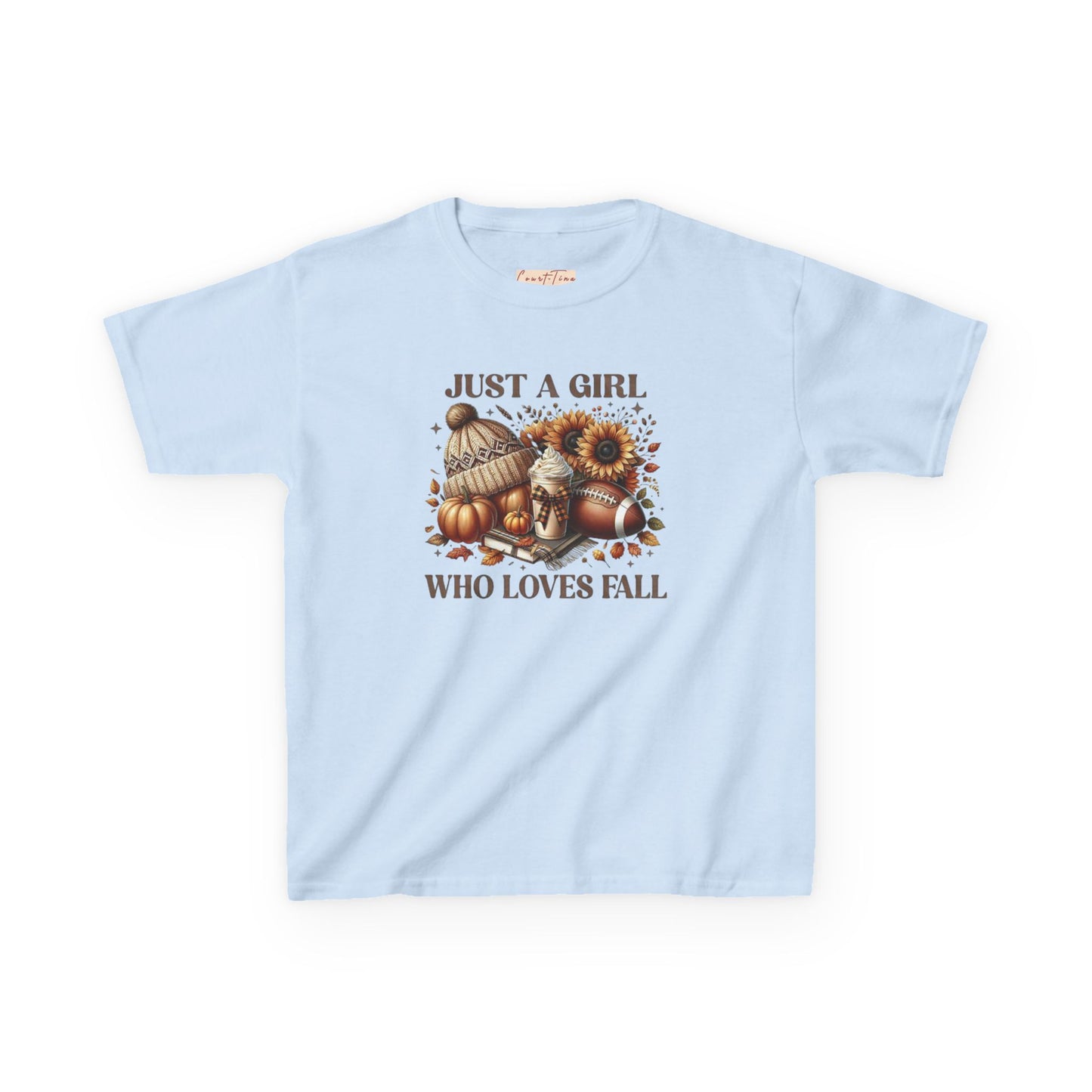 Just a Girl Who Loves Fall Kids Tee- Cozy Autumn Clothing