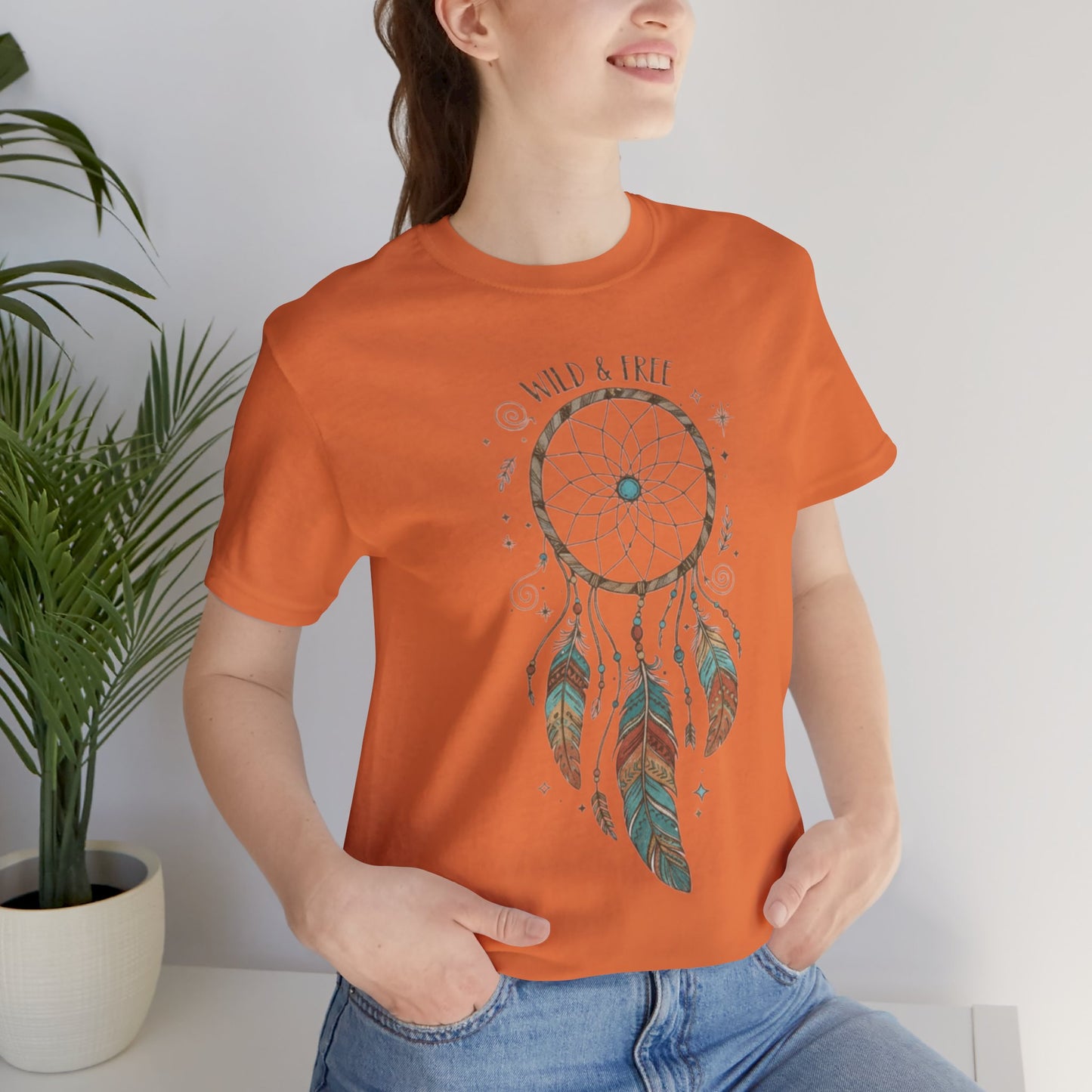 Dreamcatcher Graphic Tee, Wild & Free Shirt, Boho Style Top, Gift for Nature Lovers, Casual Everyday Wear