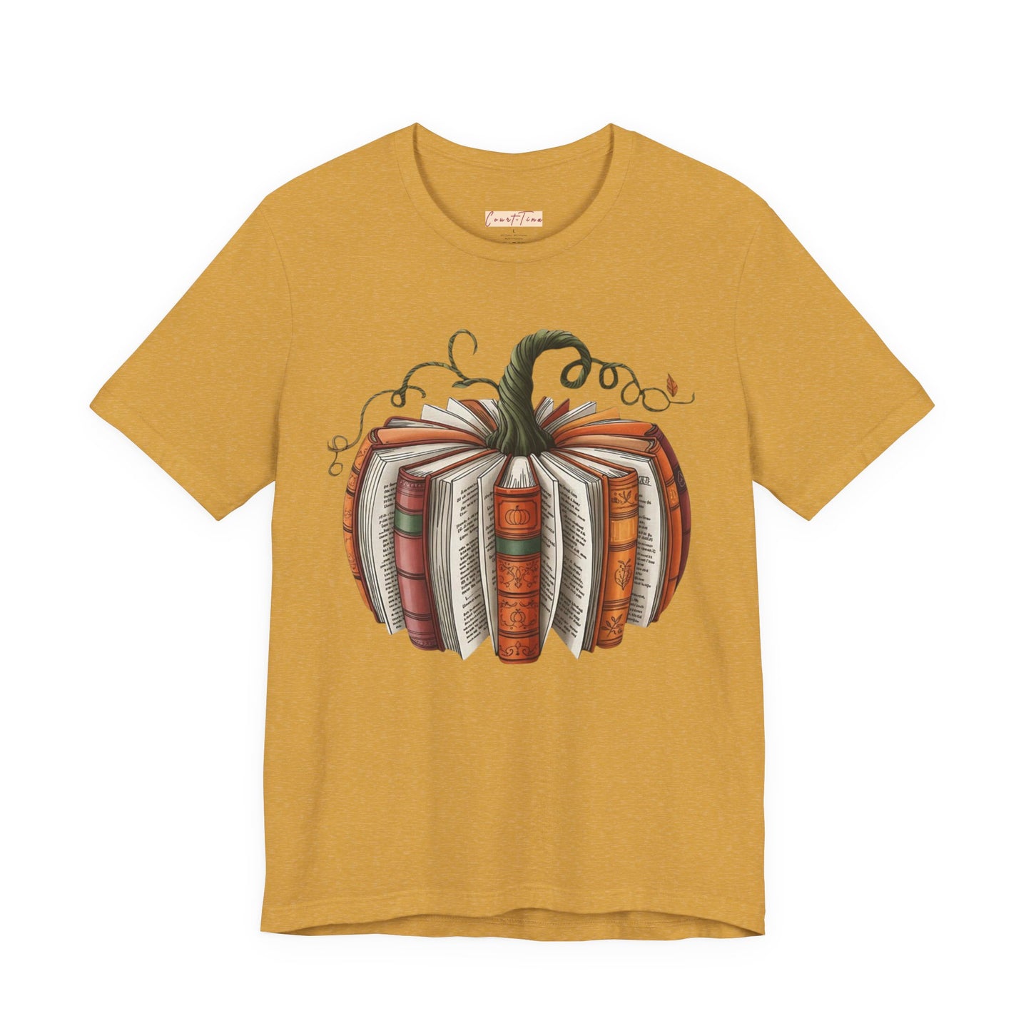 Fall Pumpkin Books Unisex Tee - Cozy Autumn T-Shirt for Book Lovers