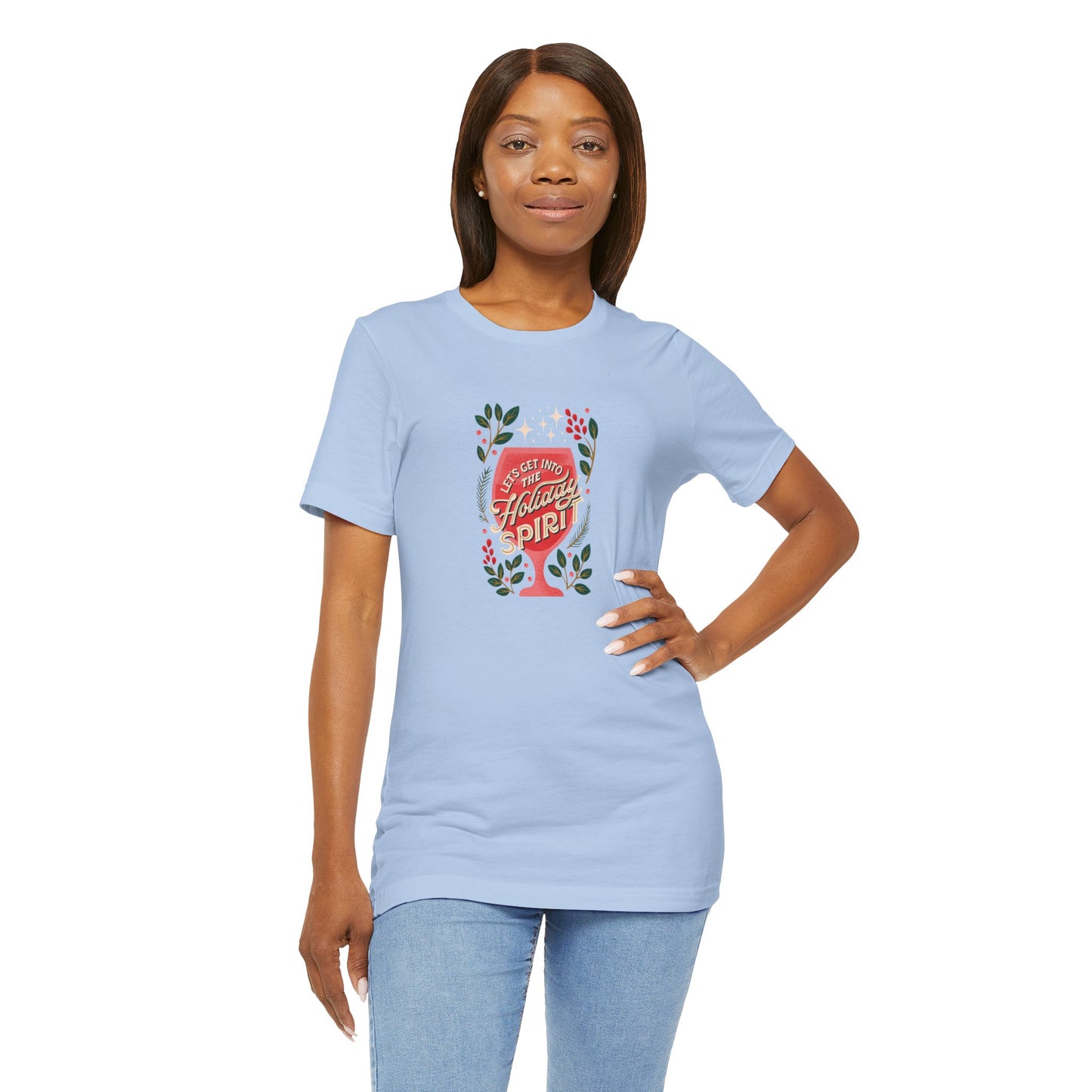 Holiday Spirit Short Sleeve Tee - Unisex Jersey T-Shirt, Festive Casual Wear, Christmas Gift, Family Gatherings, Seasonal Apparel
