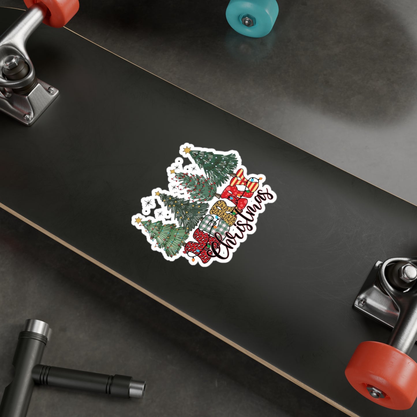 Merry Christmas Kiss-Cut Vinyl Decals – Festive Holiday Stickers for Home Decor, Gifts, Scrapbooking, and Crafting