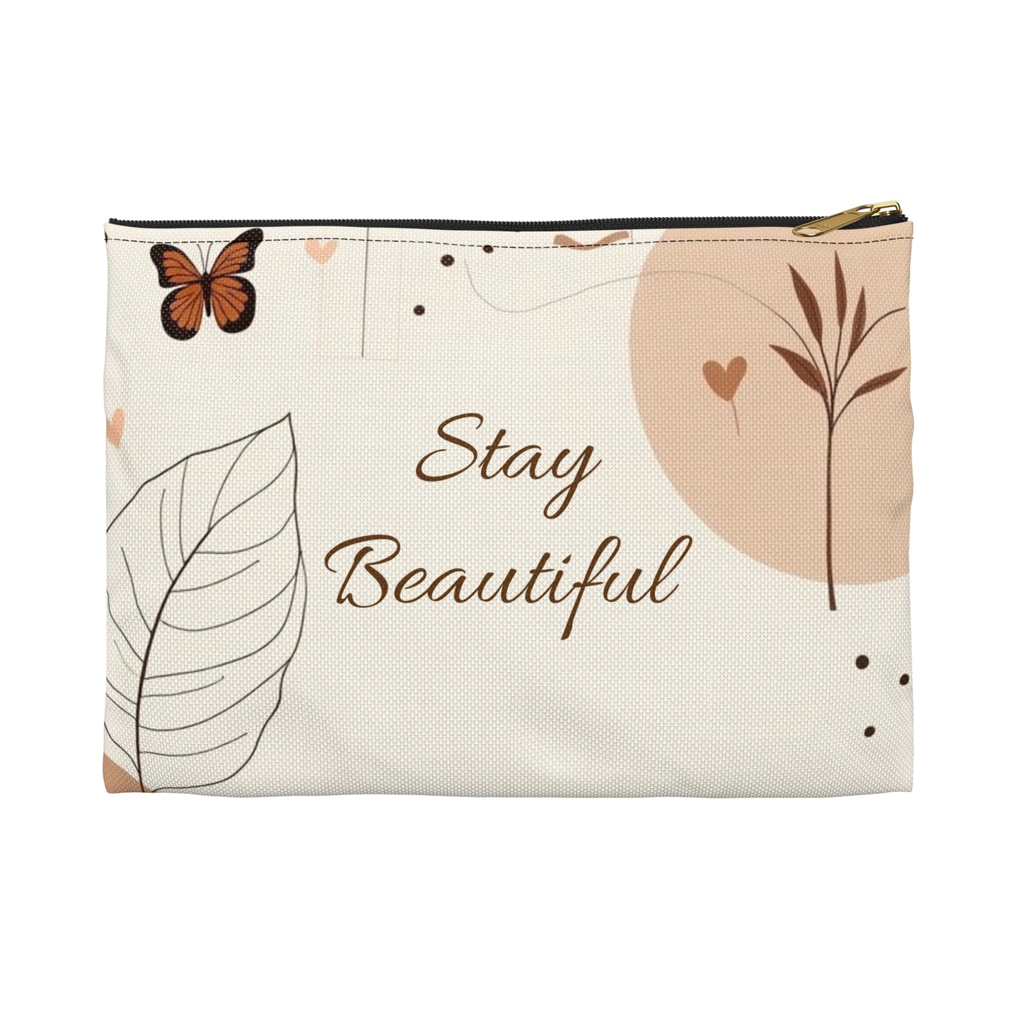 Stylish Accessory Pouch with Butterfly and Leaf Design, Perfect for Travel, Organizing, Gifts, Everyday Use, Nature Lovers
