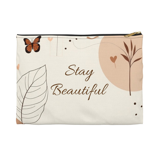 Stylish Accessory Pouch with Butterfly and Leaf Design, Perfect for Travel, Organizing, Gifts, Everyday Use, Nature Lovers