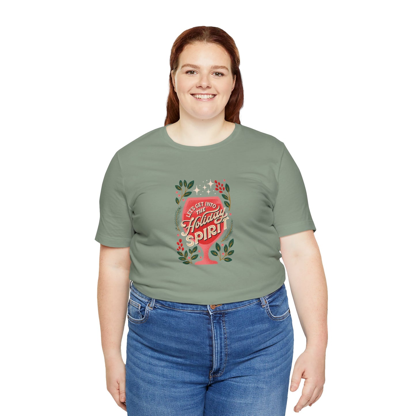 Holiday Spirit Short Sleeve Tee - Unisex Jersey T-Shirt, Festive Casual Wear, Christmas Gift, Family Gatherings, Seasonal Apparel