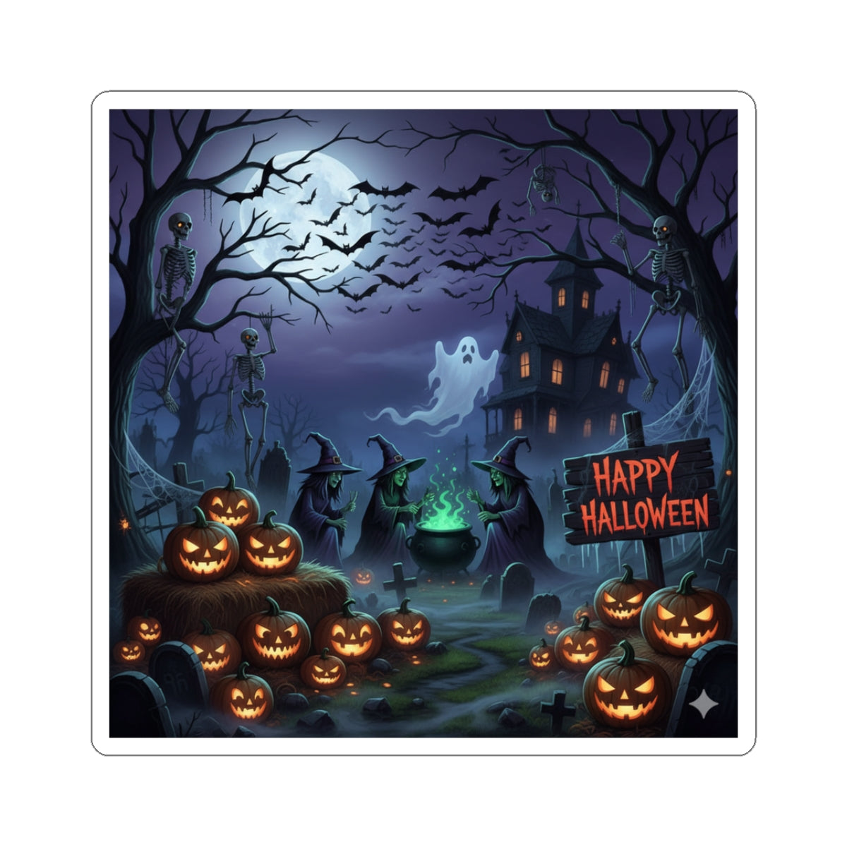 Halloween Kiss-Cut Stickers, Spooky Decor, Trick or Treat, Fall Festival, Party Favors, Boo-tiful Halloween