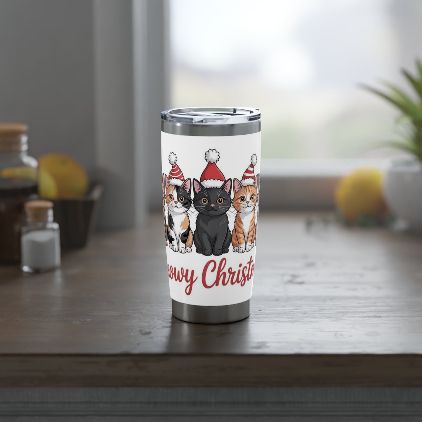 Christmas Cats Tumbler | Cute Cat Travel Mug, Holiday Gift, Pet Lover Cup, Personalized Christmas Mug, Winter Drinkware
