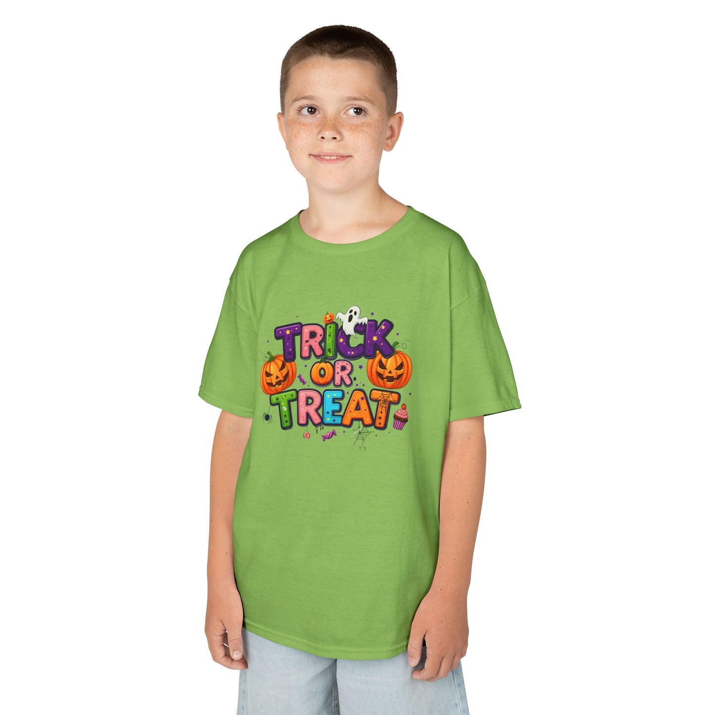 Kids Halloween Tee - Trick or Treat T-Shirt, Perfect for Halloween Parties, Costume, Pumpkin Designs, Fun Kids Apparel