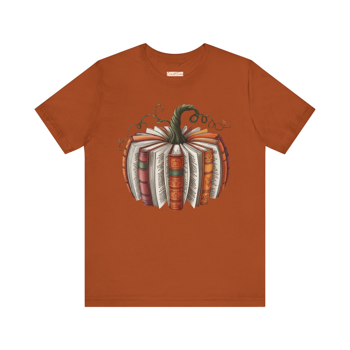 Fall Pumpkin Books Unisex Tee - Cozy Autumn T-Shirt for Book Lovers