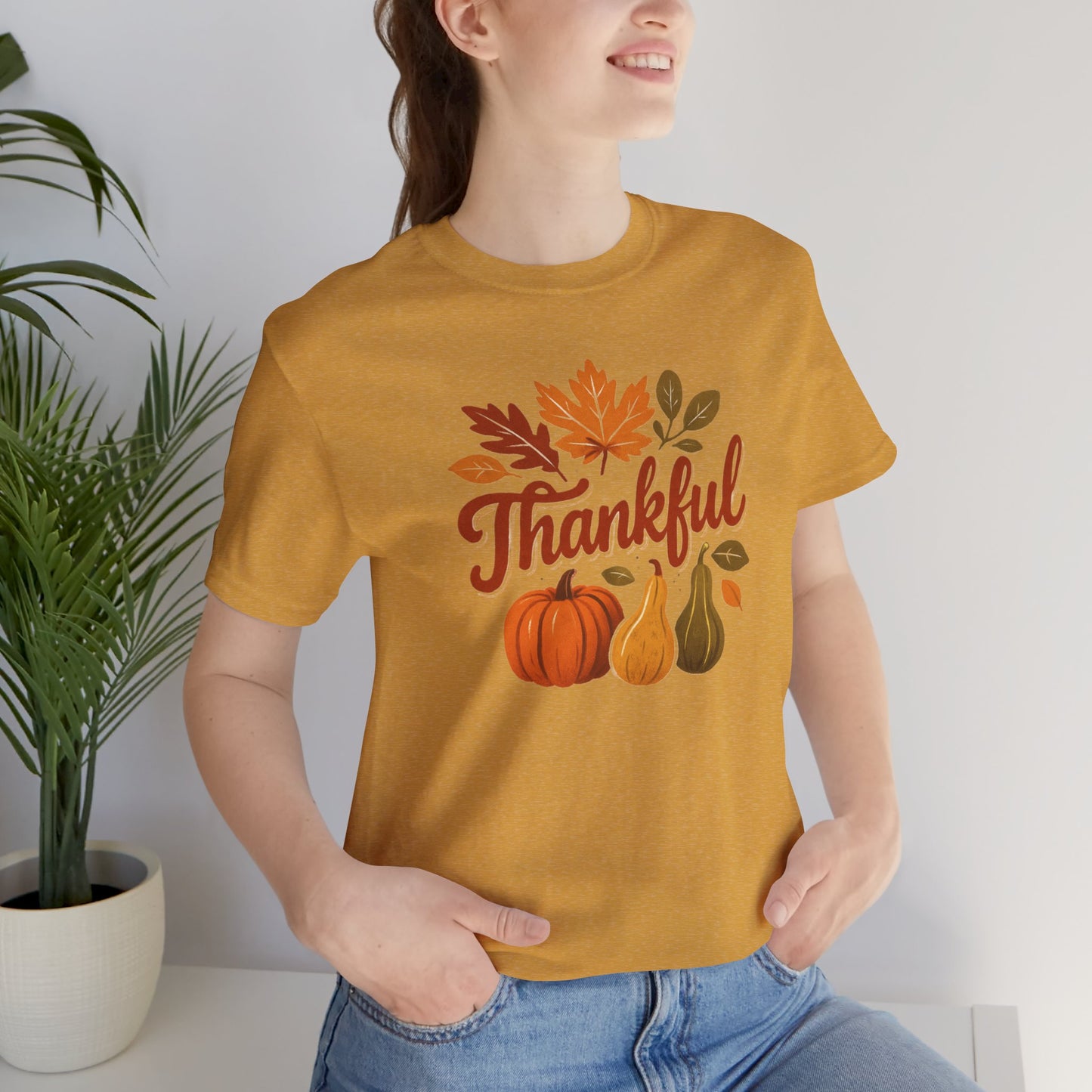 Fall Harvest Thankful Tee, Autumn Shirt, Thanksgiving Gift, Cozy Casual Wear, Unisex Fall Tee, Seasonal Apparel