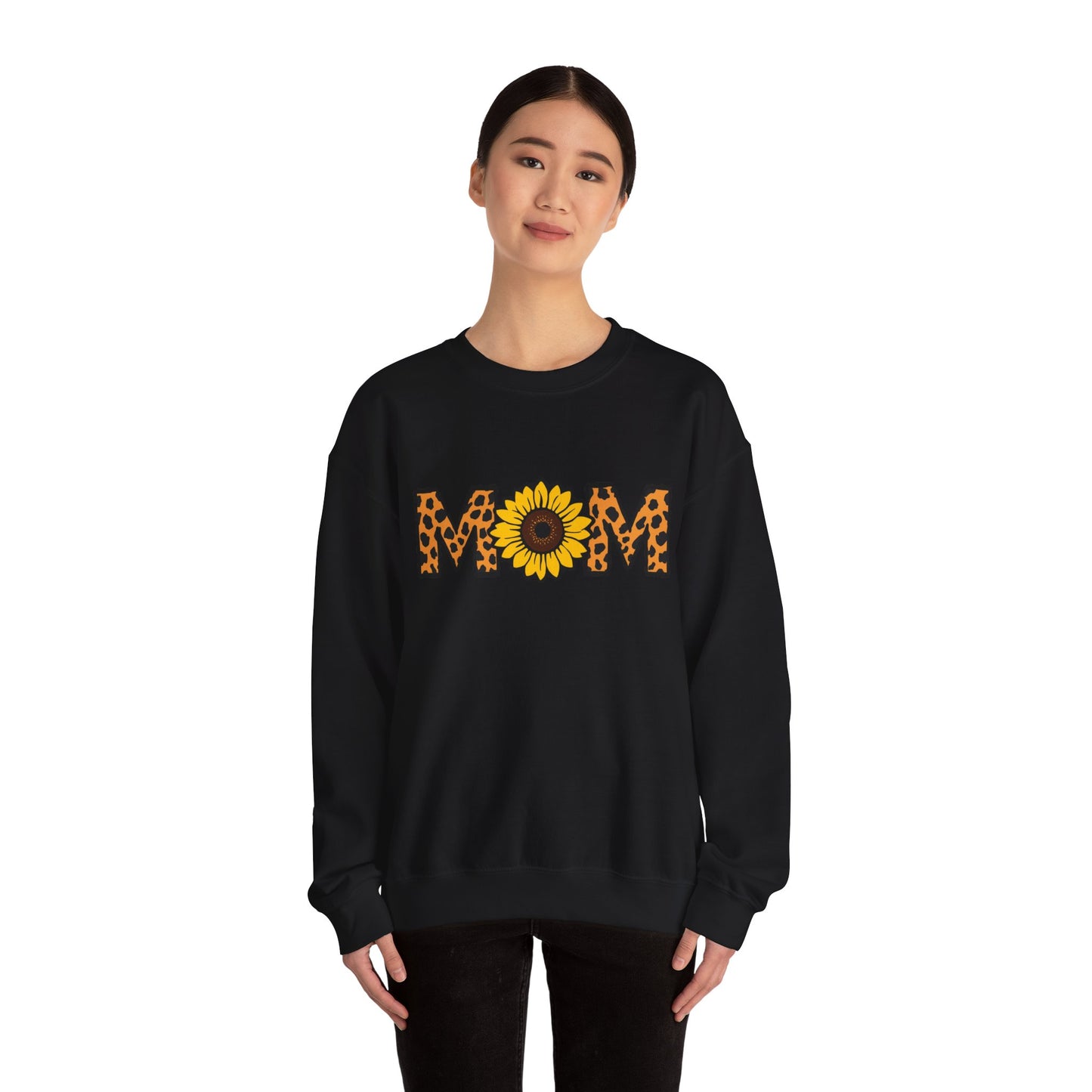 Sunflower Mom Crewneck Sweatshirt, Cozy Gift for Mothers, Mother's Day Apparel, Birthday Gift, Stylish Casual Wear
