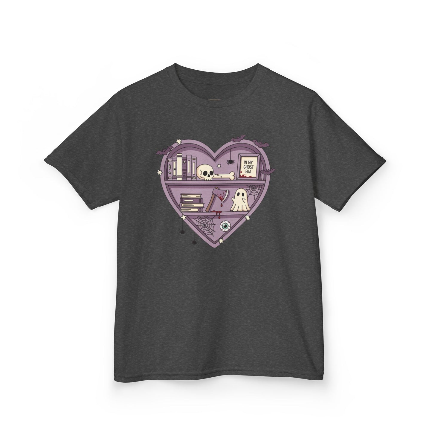 Ghost Heart Kids Tee, Cute Kids T-Shirt, School Spirit Shirt, Birthday Gift for Kids, Cute Graphic Tee