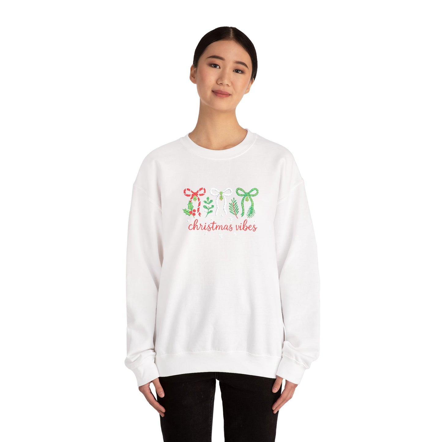Embroidered Christmas Vibes Sweatshirt