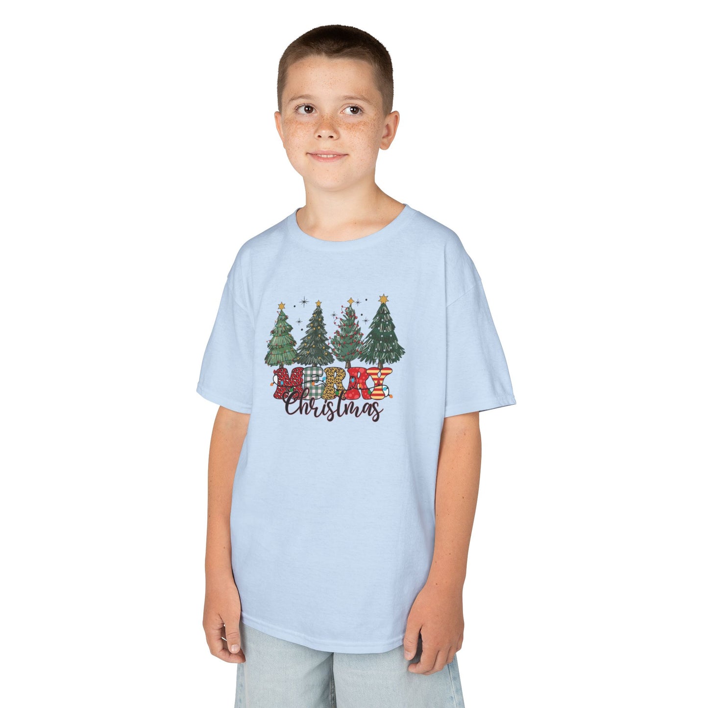 Merry Christmas Festive Kids Tee - Merry Christmas Design, Holiday Gift, Fun Family Outfits, Cute Christmas Apparel, Winter Merch