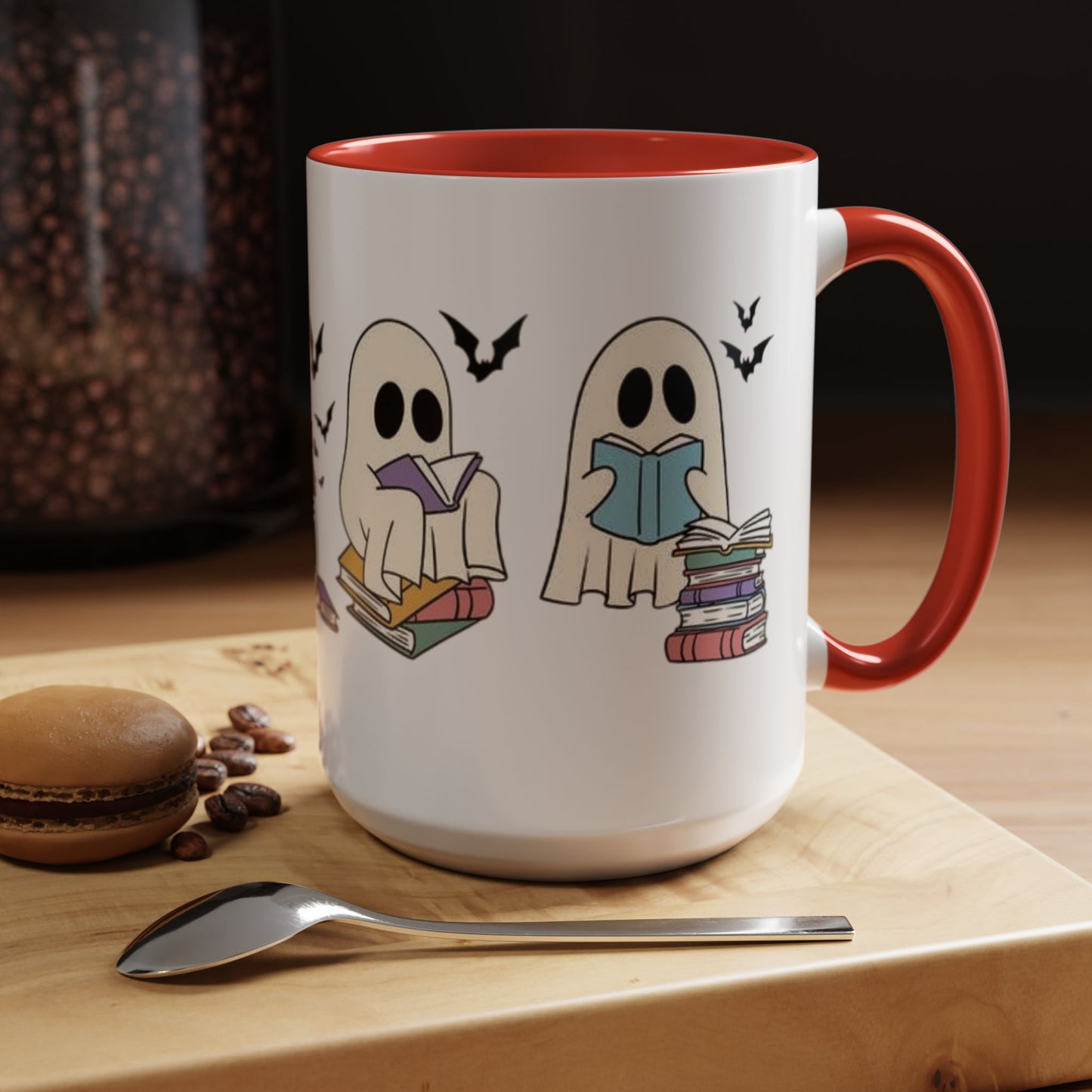 Ghostly Book Lover Coffee Mug - Spooky Reading Gift for Halloween, Literary Enthusiasts, Bookworm Accessories, Cute Ghost Mug, [...]