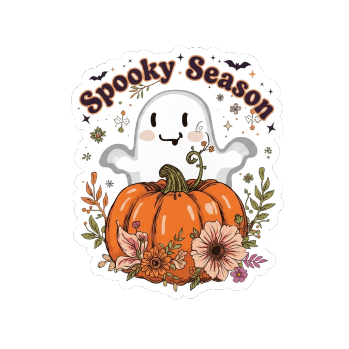 Spooky Season Kiss-Cut Stickers, Halloween Decor, Fall Aesthetic, Pumpkin Stickers, Ghost Art, Cute Planner Accessories