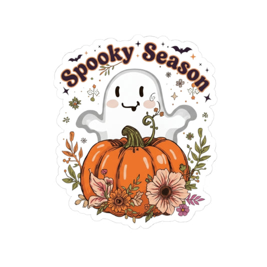 Spooky Season Kiss-Cut Stickers, Halloween Decor, Fall Aesthetic, Pumpkin Stickers, Ghost Art, Cute Planner Accessories
