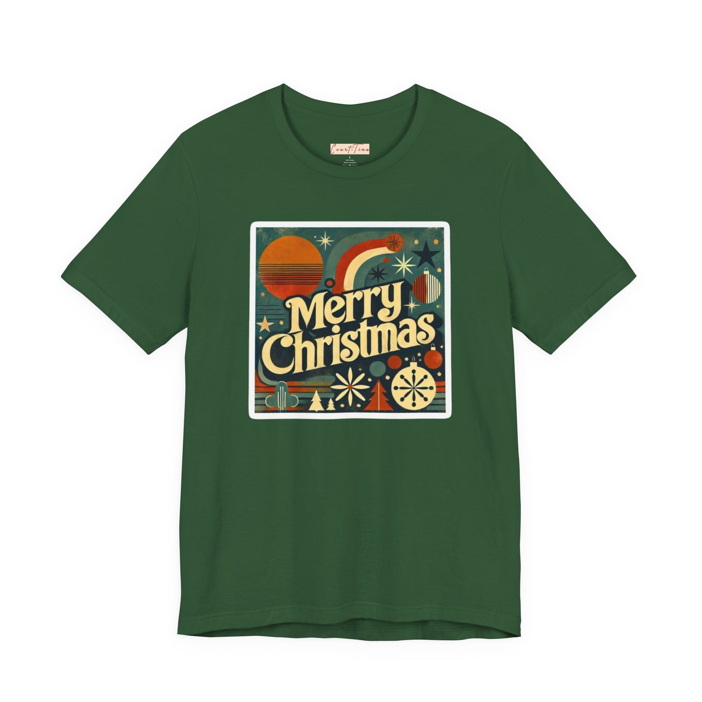 Vintage Retro Merry Christmas Unisex Short Sleeve Tee, Holiday Gift, Festive Shirt, Christmas Apparel, Casual Wear