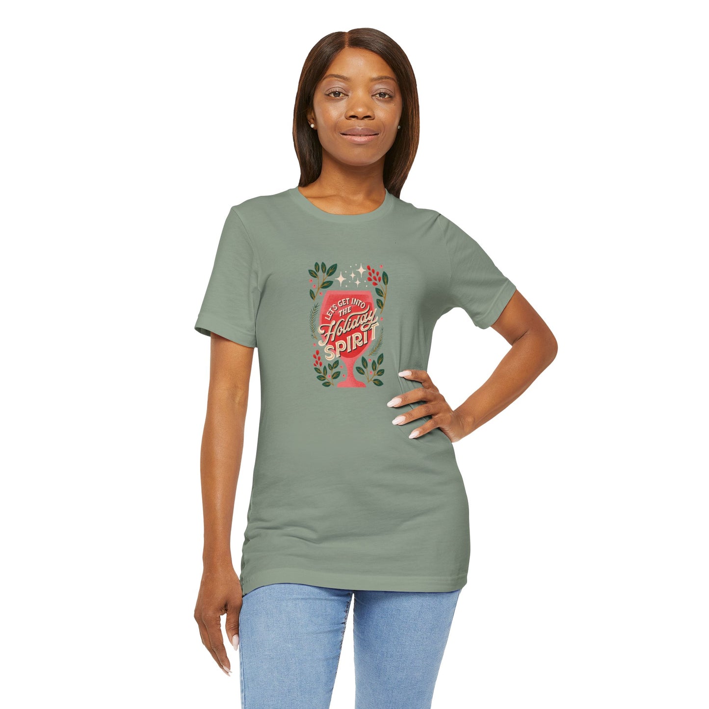 Holiday Spirit Short Sleeve Tee - Unisex Jersey T-Shirt, Festive Casual Wear, Christmas Gift, Family Gatherings, Seasonal Apparel