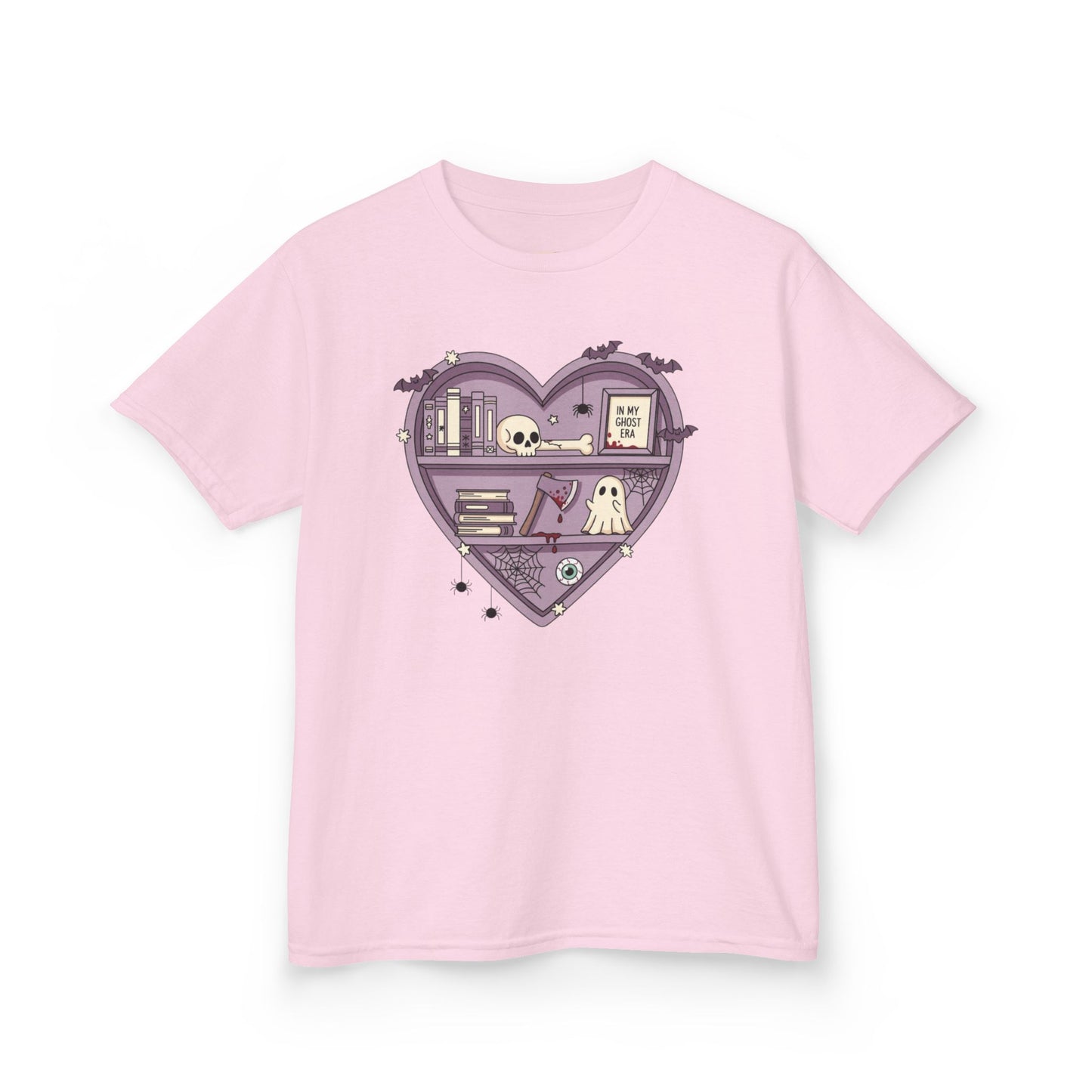 Ghost Heart Kids Tee, Cute Kids T-Shirt, School Spirit Shirt, Birthday Gift for Kids, Cute Graphic Tee