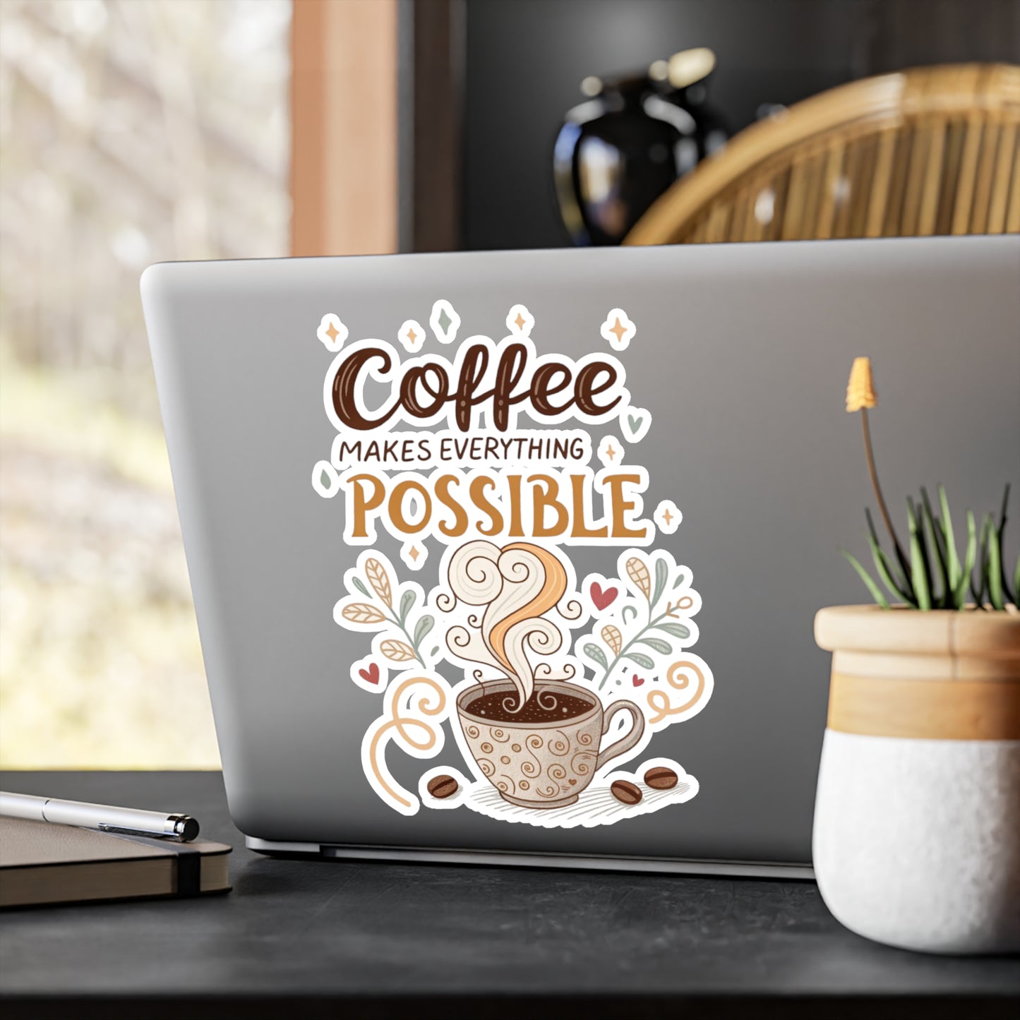 Coffee Makes Everything Possible Vinyl Decal