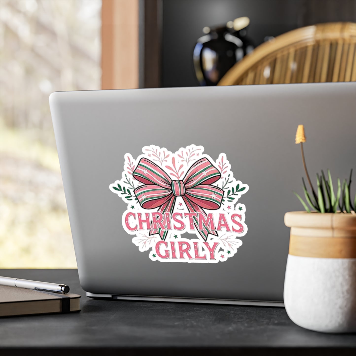 Festive Christmas Vinyl Decals | Cute Holiday Stickers for Gifts, Christmas Girly