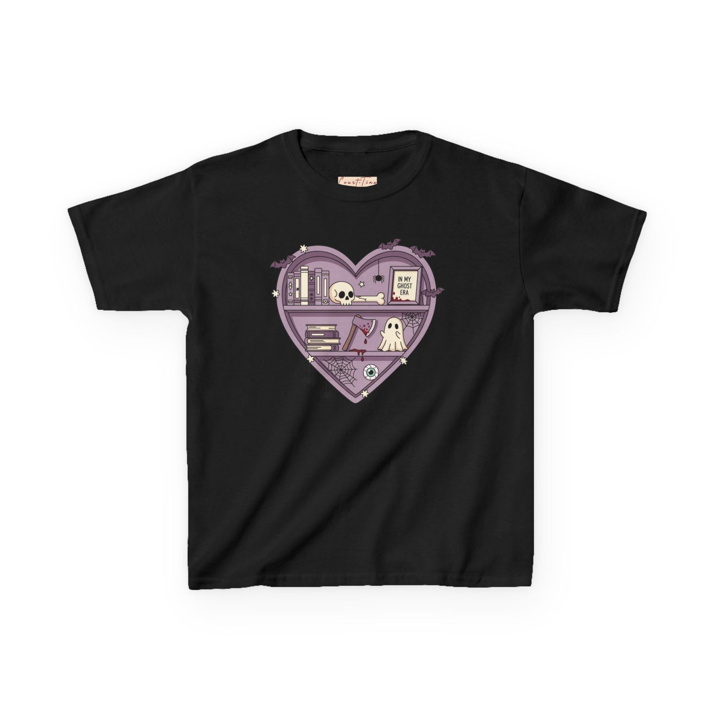 Ghost Heart Kids Tee, Cute Kids T-Shirt, School Spirit Shirt, Birthday Gift for Kids, Cute Graphic Tee