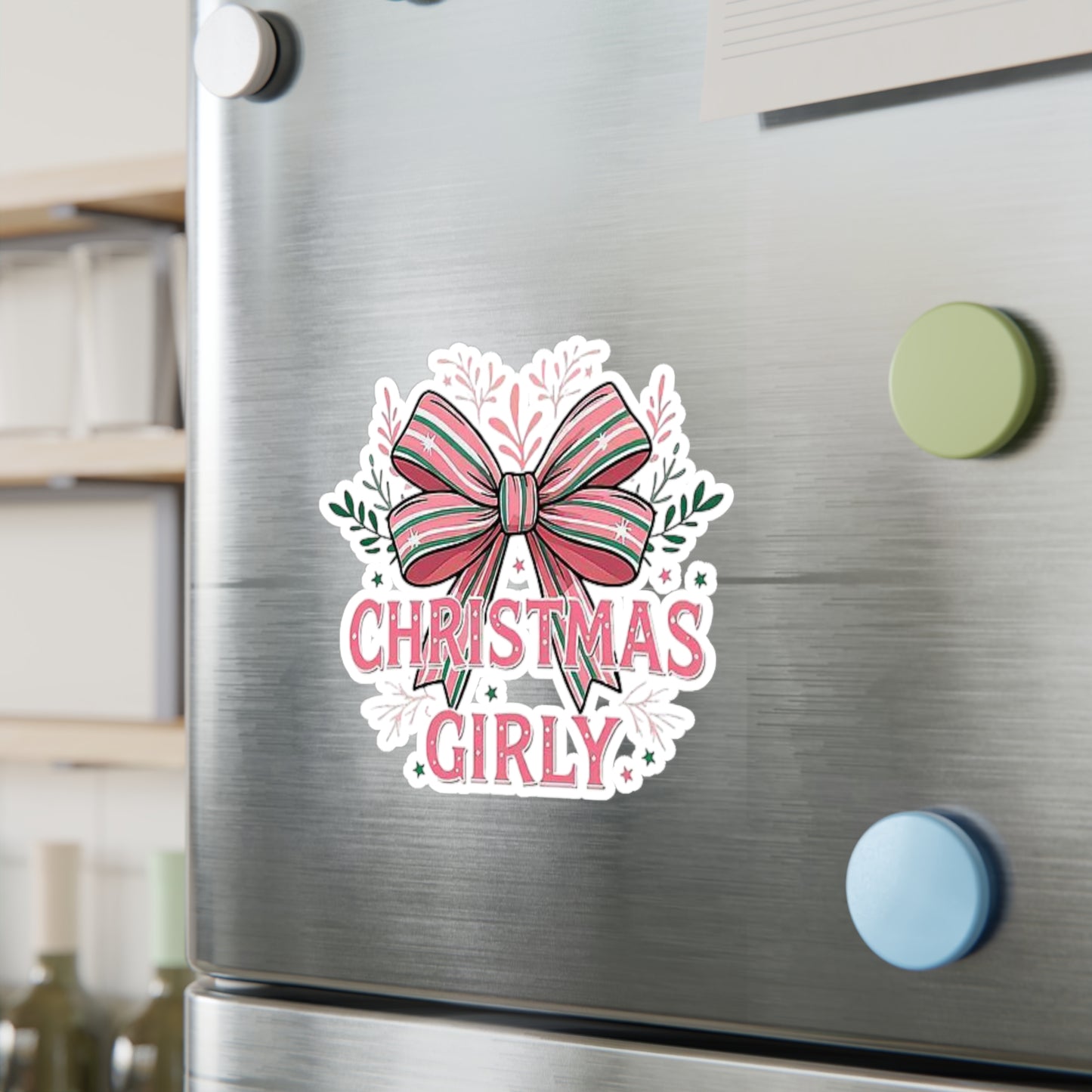 Festive Christmas Vinyl Decals | Cute Holiday Stickers for Gifts, Christmas Girly