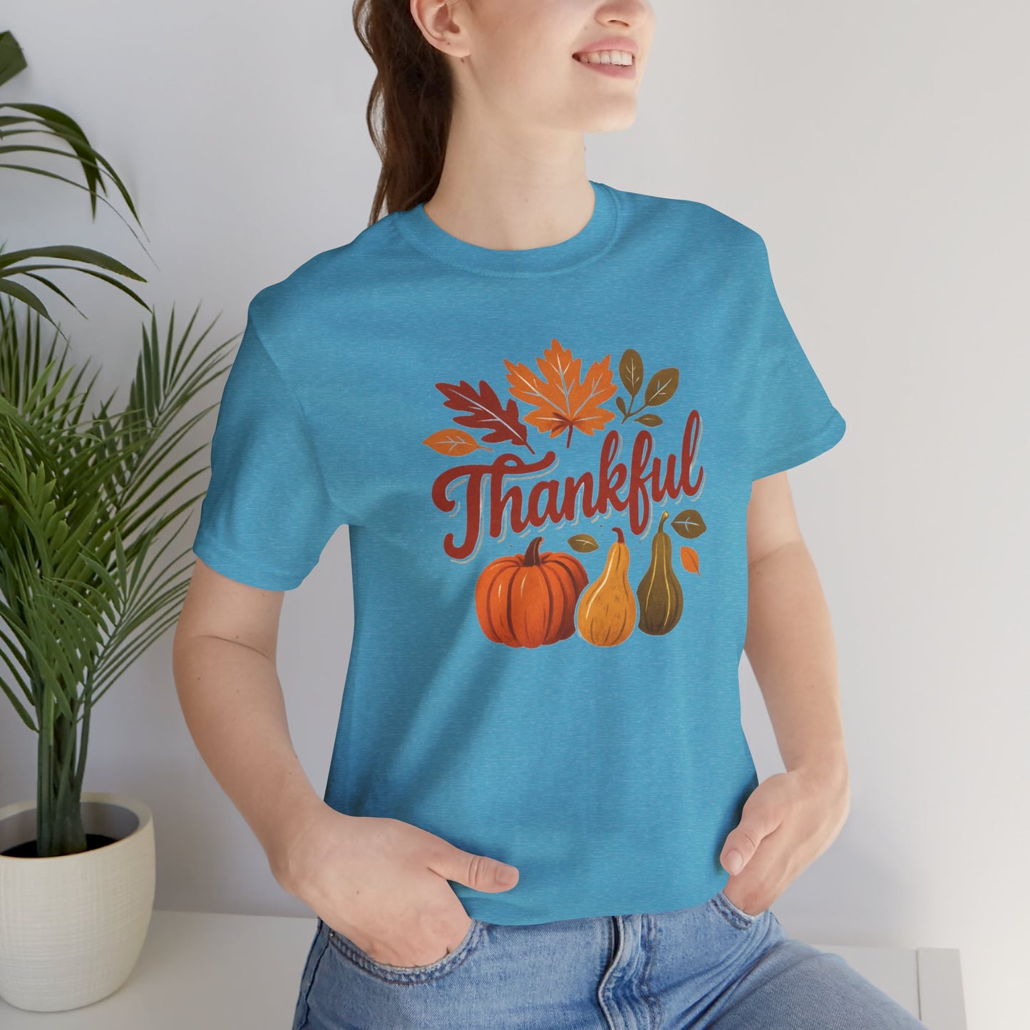 Fall Harvest Thankful Tee, Autumn Shirt, Thanksgiving Gift, Cozy Casual Wear, Unisex Fall Tee, Seasonal Apparel