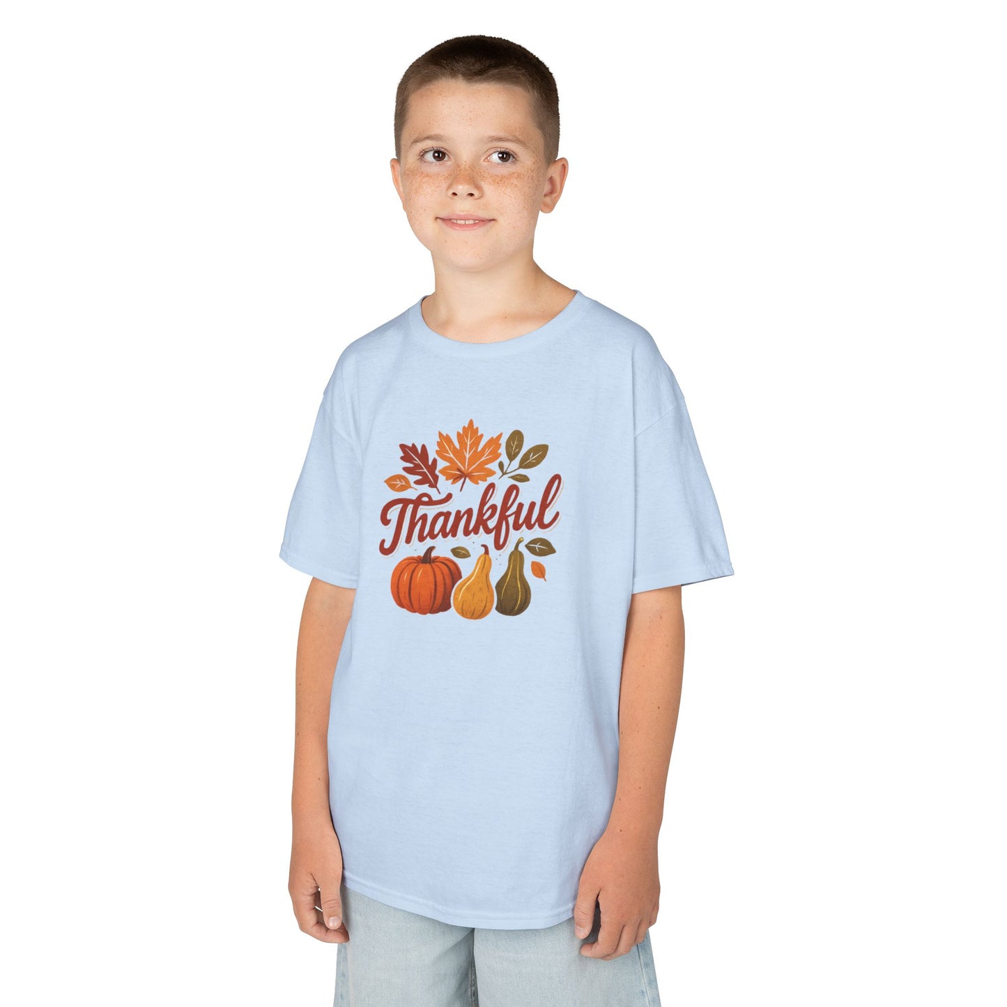 Thankful Kids Tee for Fall Celebrations, Autumn T-Shirt, Thanksgiving Apparel, Seasonal Kidswear, Family Gatherings Clothing