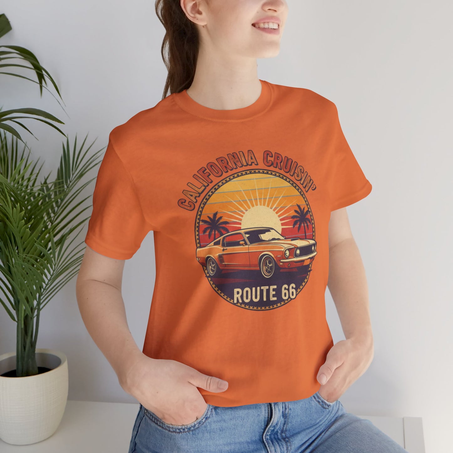 California Cruisin' Vintage Tee, Retro Car Shirt, Route 66 Graphic Tee, Perfect for Road Trips, Travel Lovers Apparel, Unisex T-Shirt