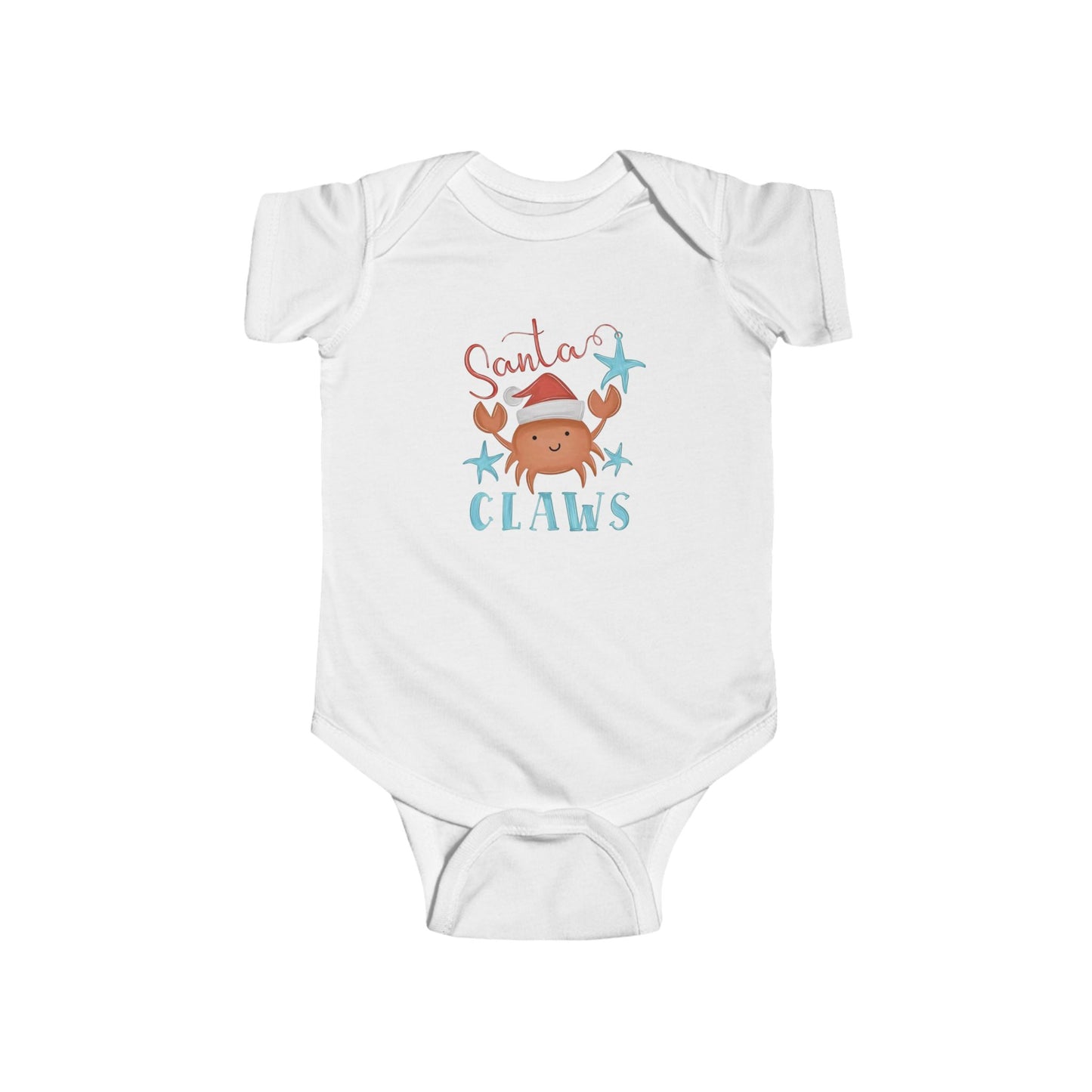 Cute Santa Crab Infants Bodysuit
