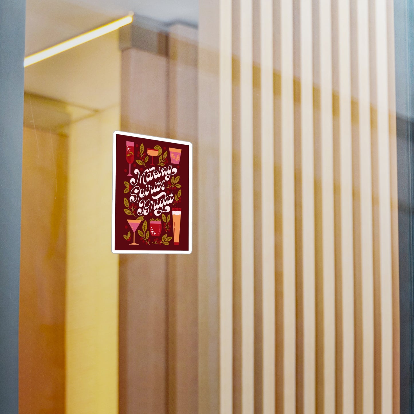 Festive Kiss-Cut Vinyl Decals | Making Spirits Bright Stickers for Party Decor, Holiday Gifts, Bar Decor, Home Decor, and Celebrations