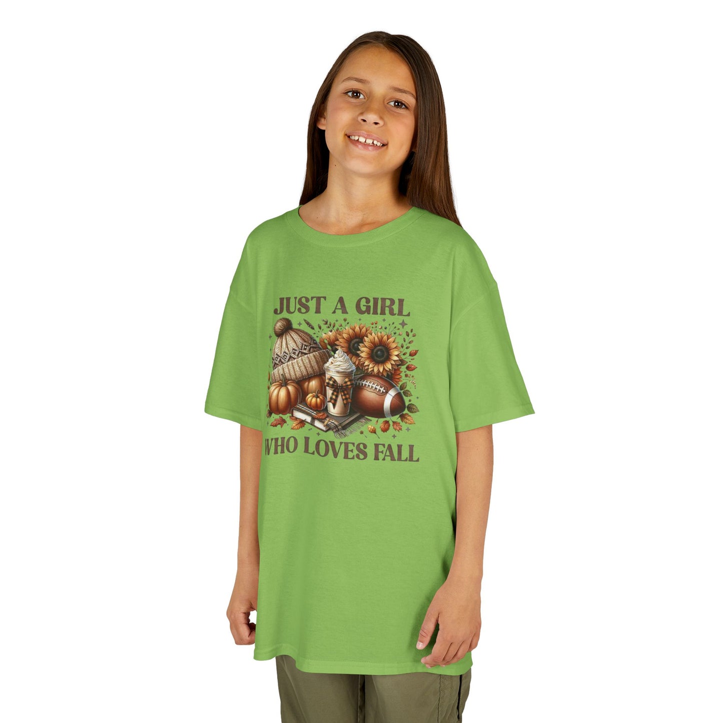Just a Girl Who Loves Fall Kids Tee- Cozy Autumn Clothing
