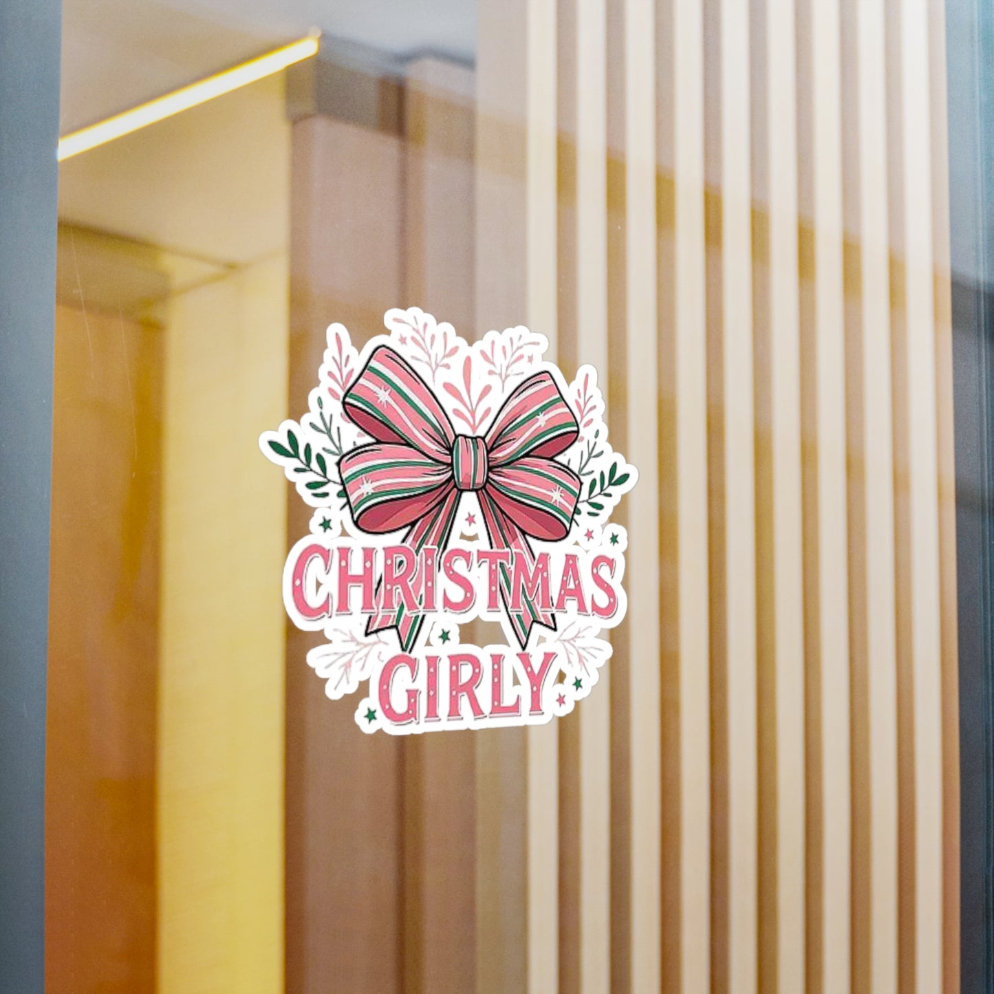 Festive Christmas Vinyl Decals | Cute Holiday Stickers for Gifts, Christmas Girly