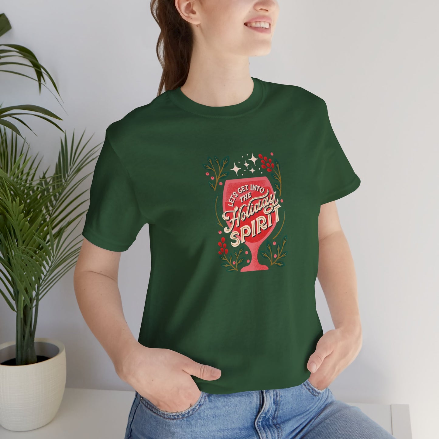 Holiday Spirit Short Sleeve Tee - Unisex Jersey T-Shirt, Festive Casual Wear, Christmas Gift, Family Gatherings, Seasonal Apparel