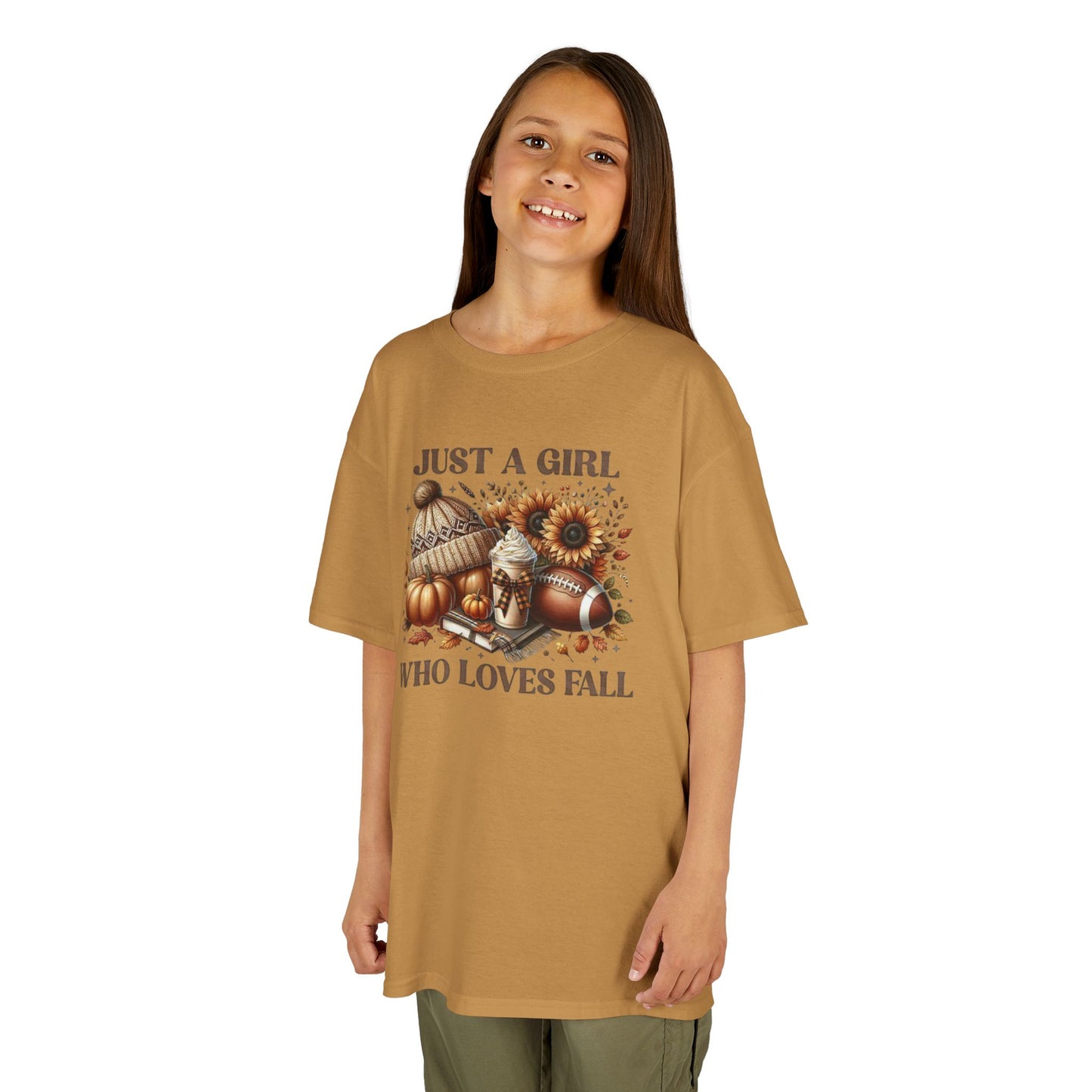 Just a Girl Who Loves Fall Kids Tee- Cozy Autumn Clothing