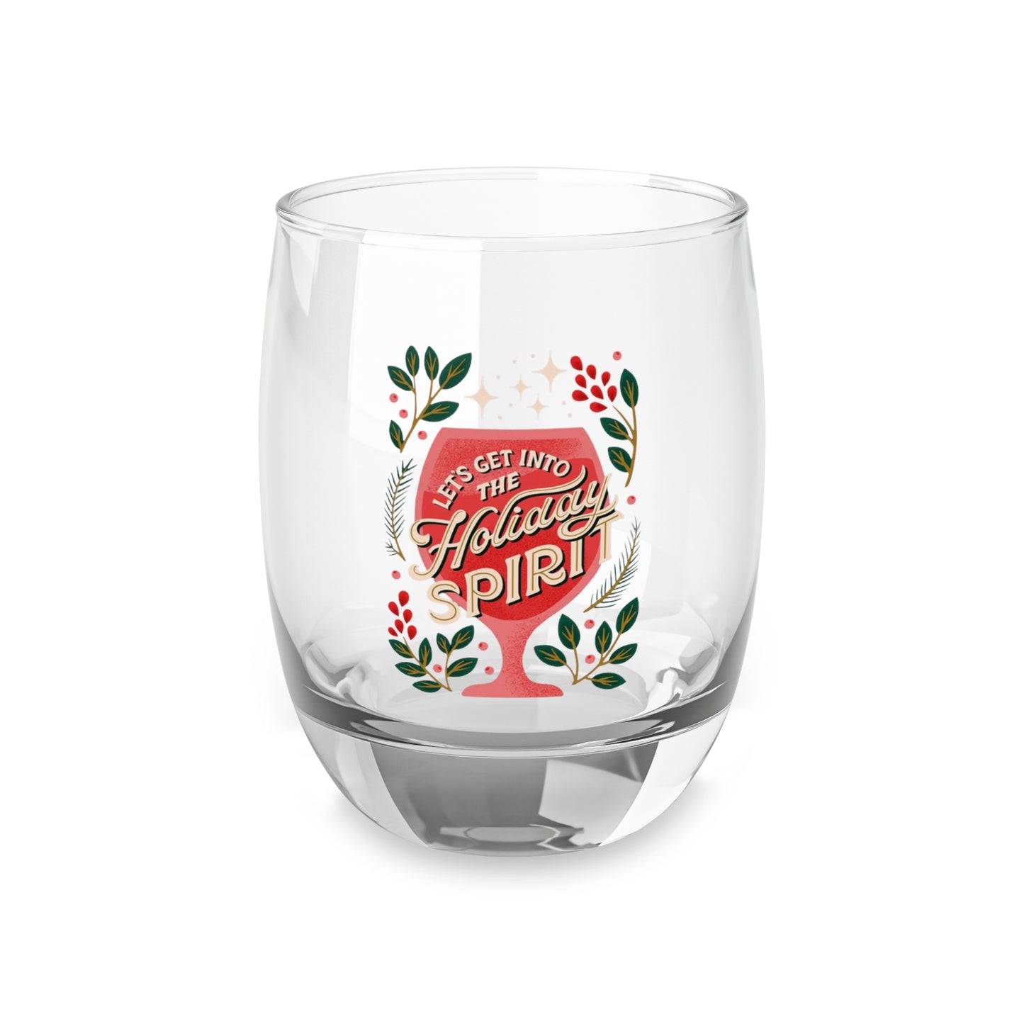 Holiday Spirit Whiskey Glass - Perfect Gift for Home Bar, Christmas Decor, Whiskey Lovers, Festive Cocktails, Seasonal Celebrations