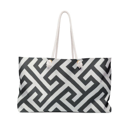 Chic Geometric Weekender Bag, Travel Tote, Beach Bag, Overnight Bag, Stylish Carryall for Weekend Getaways
