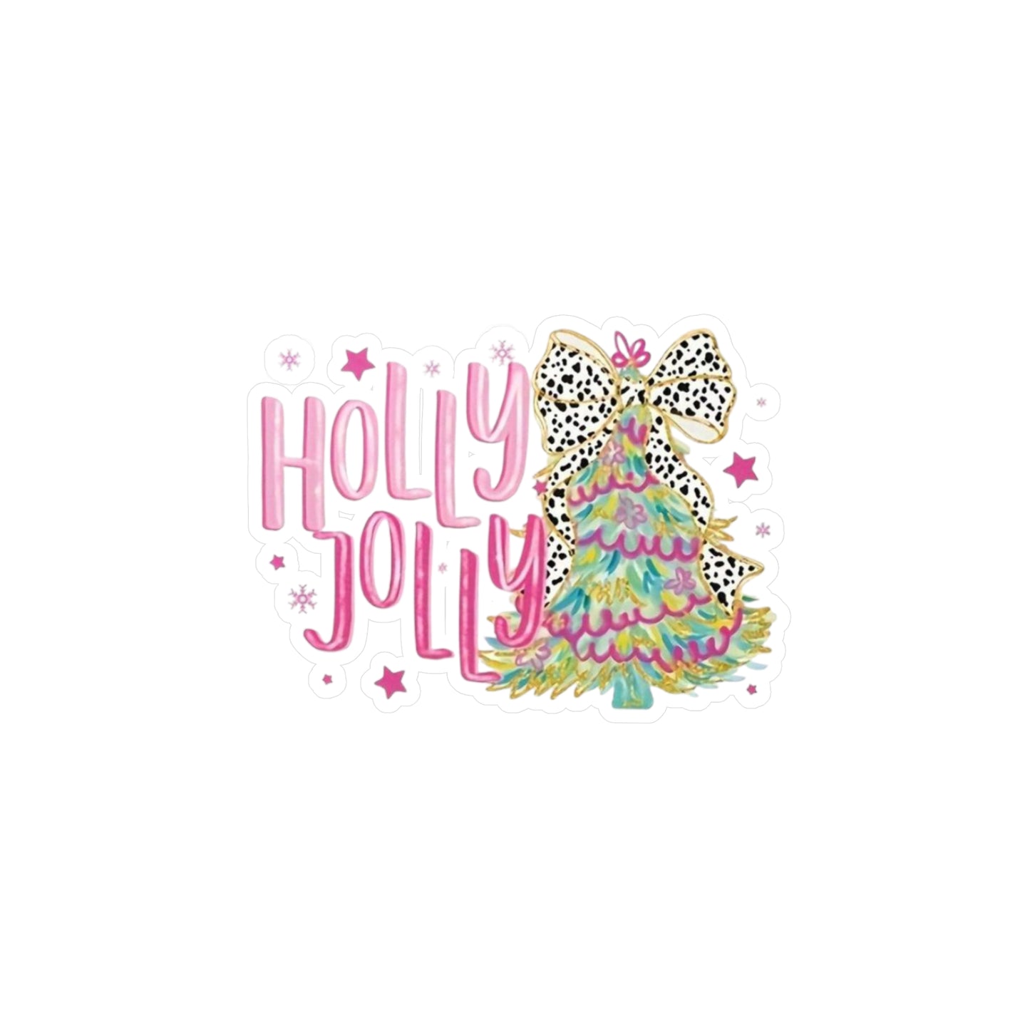 Holy Jolly Kiss-Cut Vinyl Decals for Christmas, Cute Holly Jolly Stickers, Festive Holiday Decor, Gift Ideas, Home and Office Decor
