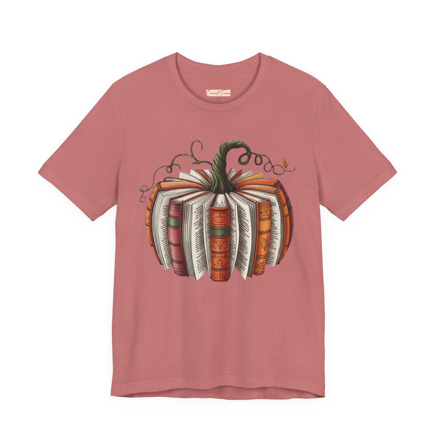 Fall Pumpkin Books Unisex Tee - Cozy Autumn T-Shirt for Book Lovers