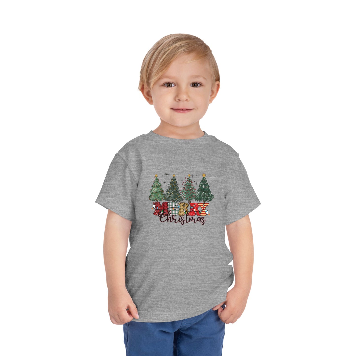 Cozy Christmas Toddler Tee with Tree Design | Perfect for Holiday Photos, Gift, Family Gatherings, Christmas Celebrations, Kids Apparel