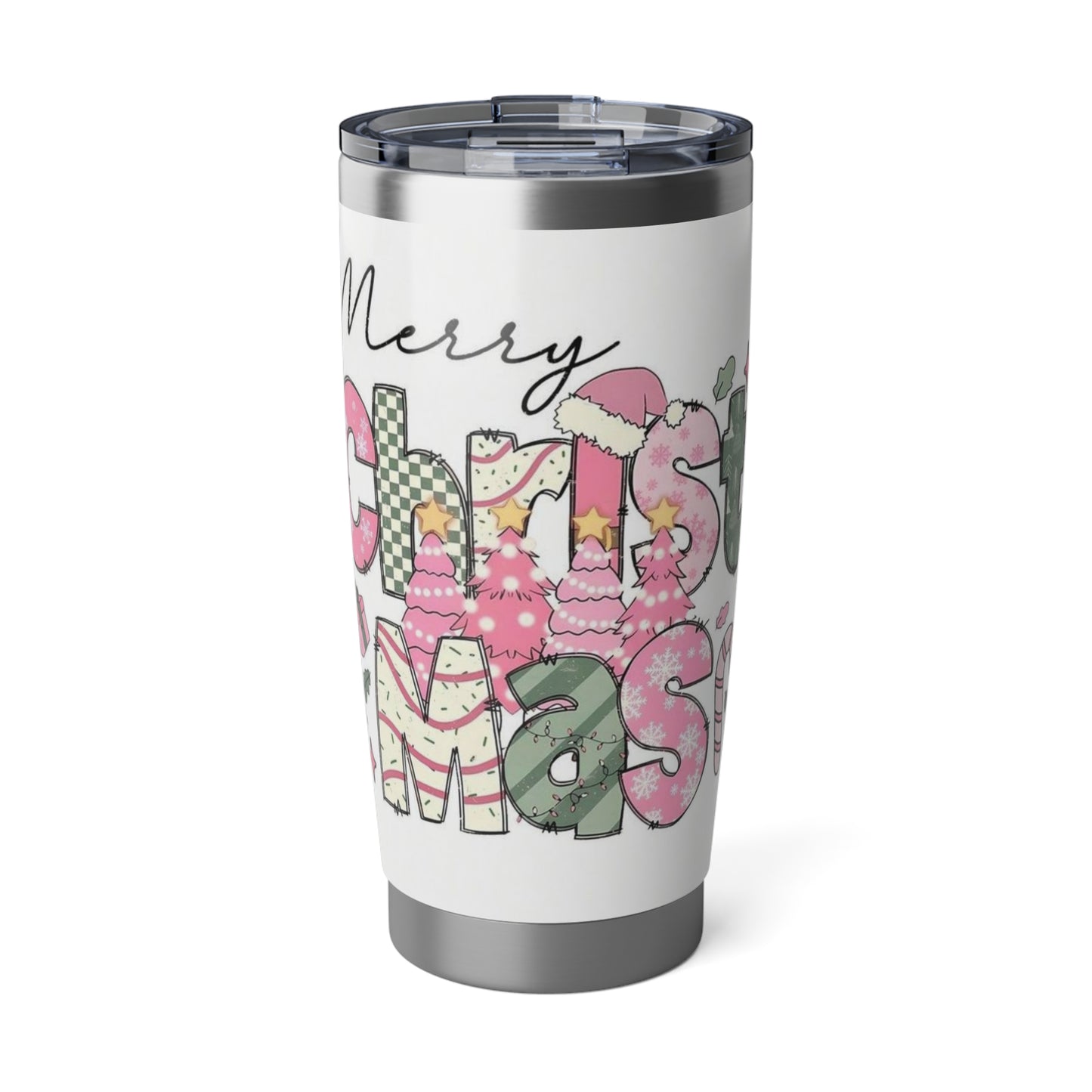 Merry Christmas Vagabond Tumbler, Holiday Travel Cup, Reusable Drinkware, Gift for Her, Seasonal Coffee Mug, Winter Beverage Holder