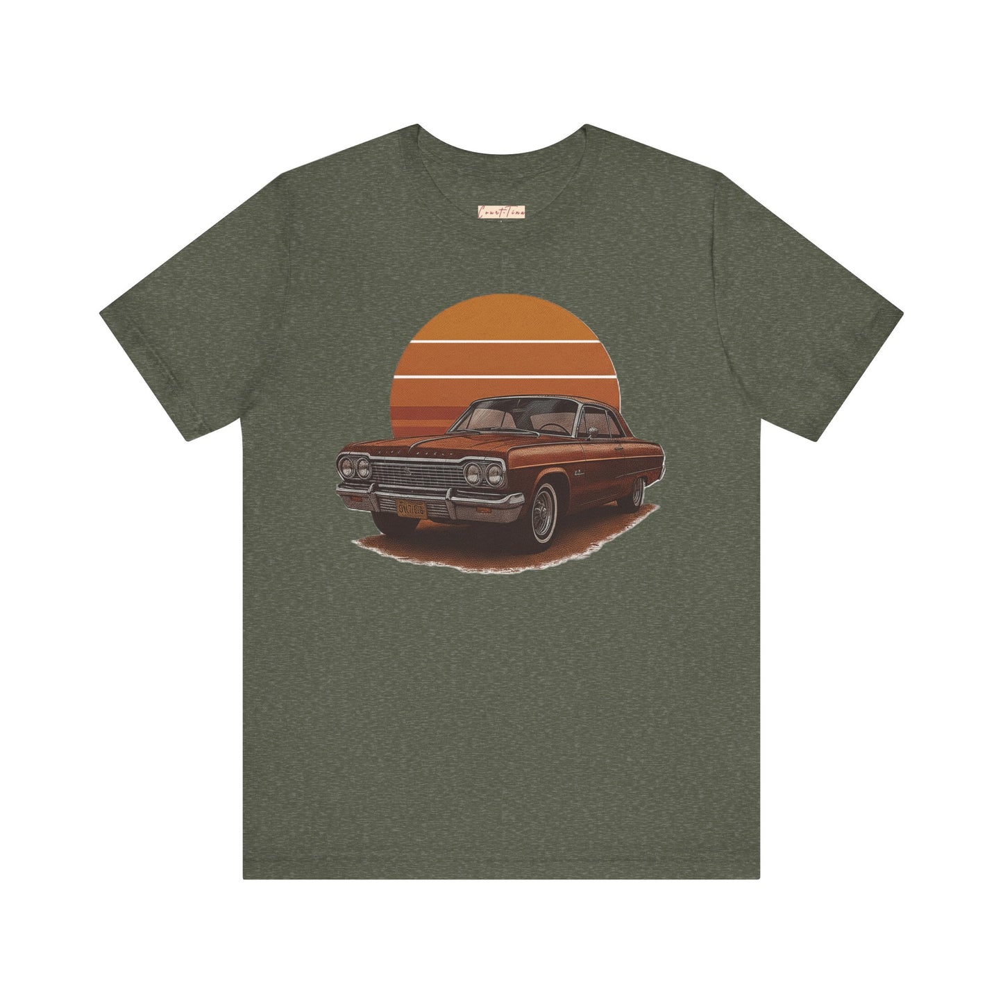 Retro Car Graphic Tee - Vintage Sunset Shirt, Perfect for Car Lovers, Gift for Him, Summer Style, Casual Wear, Unisex Fashion