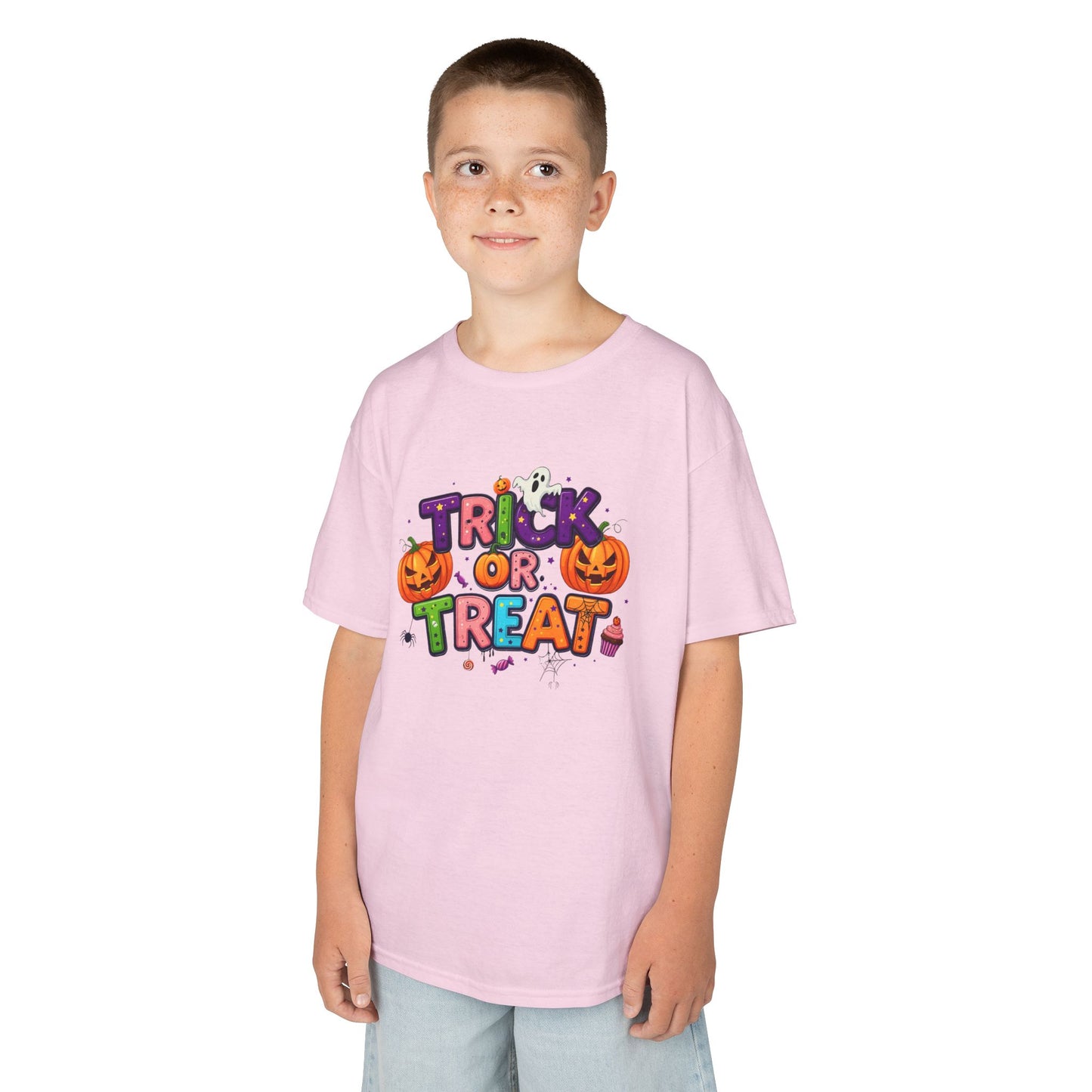 Kids Halloween Tee - Trick or Treat T-Shirt, Perfect for Halloween Parties, Costume, Pumpkin Designs, Fun Kids Apparel