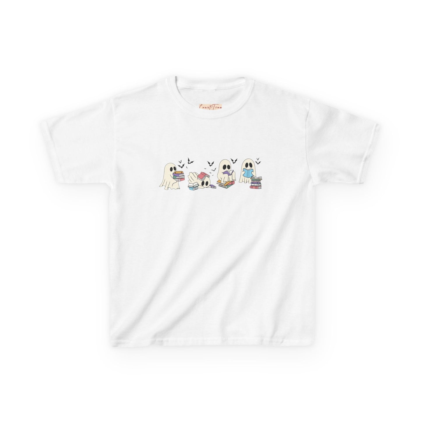 Kids Tee - Reading Ghost Fun & Playful Cotton Shirt for Boys & Girls, Kids' Gift, Birthday, Everyday Wear, Cute Animal Design